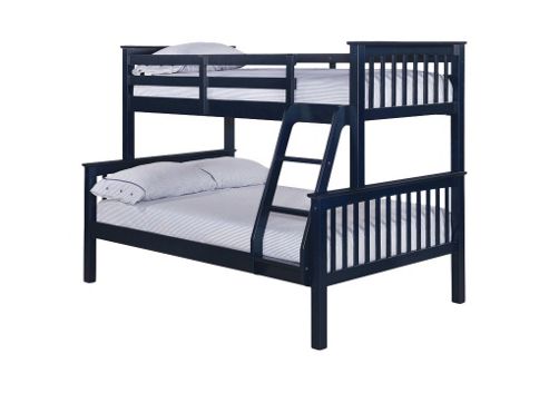 Image of Home Zone Otto Trio Bunk Bed - Solid Navy Blue