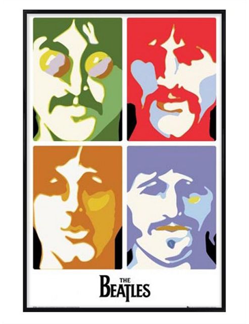 Image of The Beatles Gloss Black Framed Sea Of Science Poster
