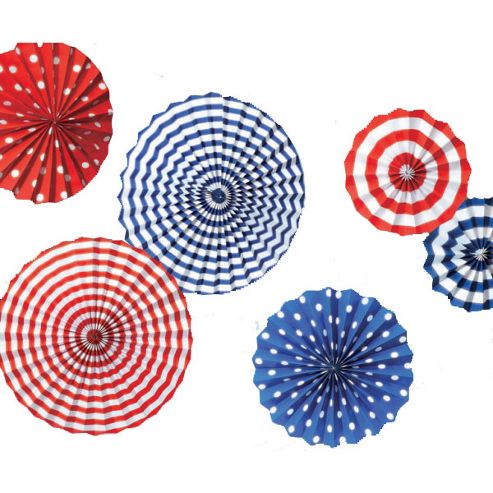 Image of Decorations Paper Fan Decorations (6pk)