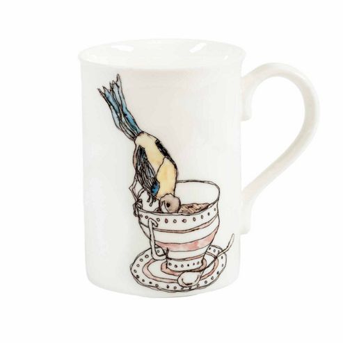 Image of Mellor Ware Bird Drinking Tea Design Mug