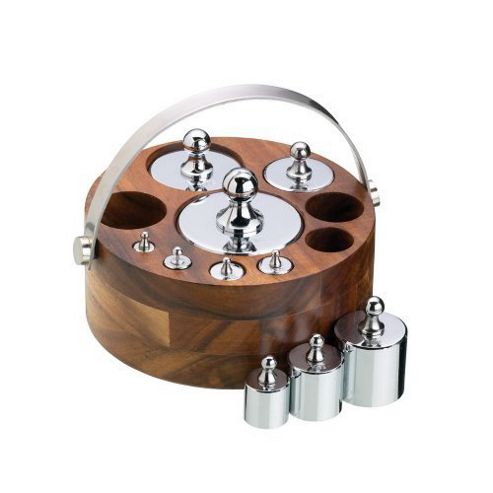 Image of "natural Elements Ten Piece Metric Weight Set With Stand & Metal Handle, Gift Boxed"