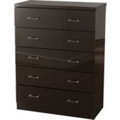 Home Essence Boston 5 Drawer Chest - Black Gloss