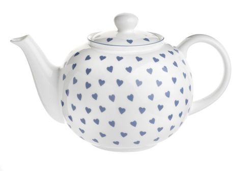 Image of Nina Campbell Small Teapot, Blue Hearts Design