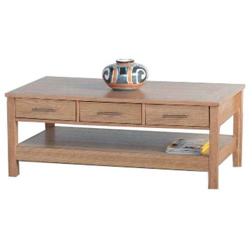 Image of Oakleigh Natural Oak 3 Drawer Coffee Table