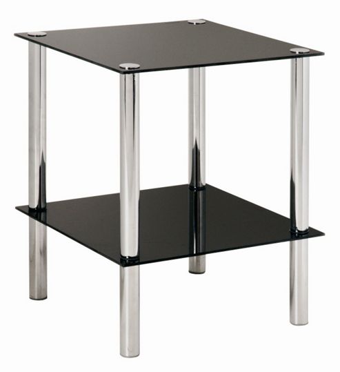 Image of Urbane Designs Estland Side Table - Black Varnish / Chrome