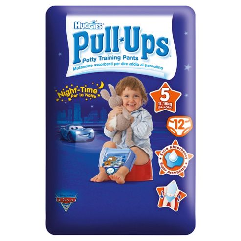 Image of Huggies Pull Ups Size 5 Boy Night Time 12