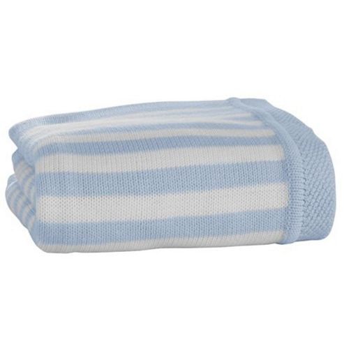 Image of Clair De Lune Candy Stripe Knitted Blanket (blue)