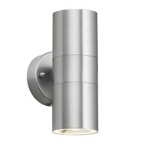 Image of Gainsford Ip44 Outdoor Up & Down Wall Light In Stainless Steel