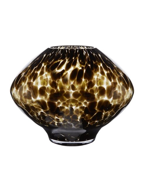Image of Linea Glass Leopard Style Urn Vase In Black