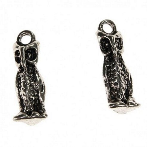 Image of Owl Charm - Silver - 4 Pack