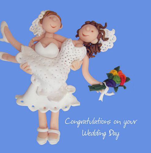 Image of Holy Mackerel Greeting Card - Wedding Card, Brides On Their Wedding Day