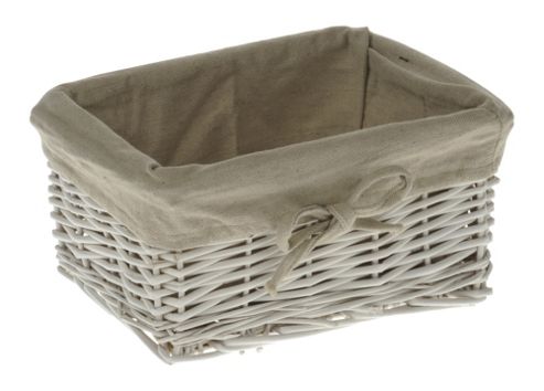 Image of Wicker Valley Tobs Willow Storage Small Basket In White