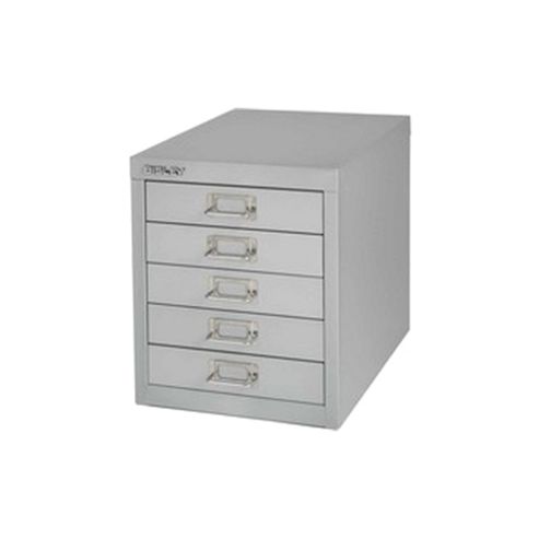Image of Bisley Multi-drawer Cabinet 12 Inches 5 Drawer Non-locking Grey 12/5 H125nl-073