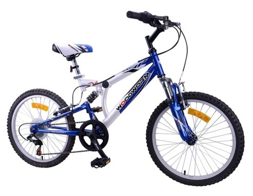 Image of Woodworm Kids Bxi Junior 20" 6 Speed Shimano Dual Suspension Mountain Bike Blue