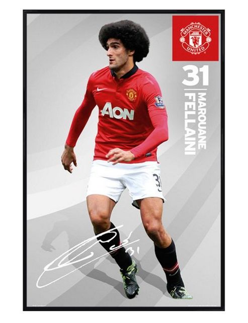 Image of Manchester United Football Club Gloss Black Framed Marouane Fellani Mufc Poster