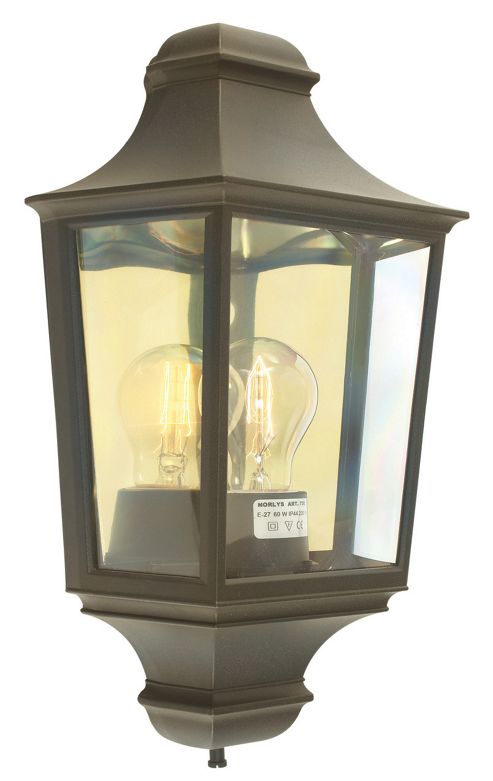 Image of Norlys Turin Outdoor Half Wall Lantern - Black Gold