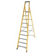 Trade 10 Tread GRP Fibreglass Platform Step Ladder