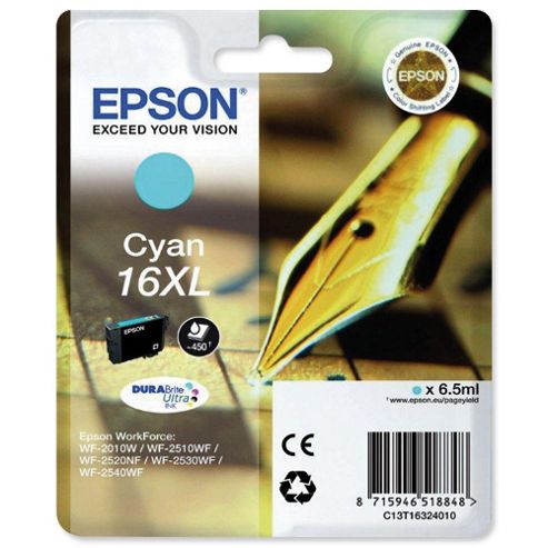 Image of Epson Singlepack Cyan 16xl Durabrite Ultra Ink