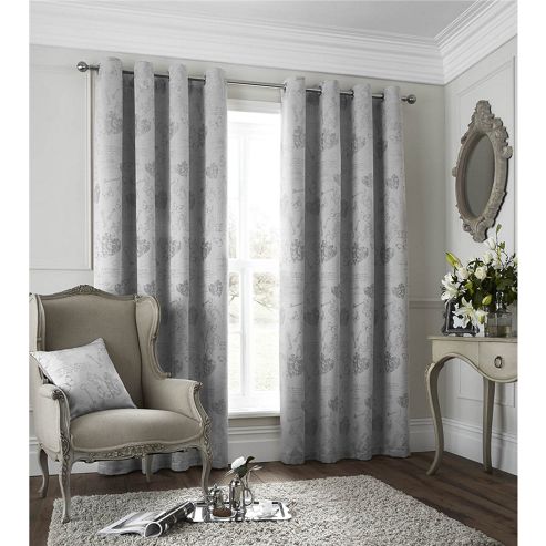 Image of Catherine Lansfield Les Sites De Paris Curtains 90x90 - Silver