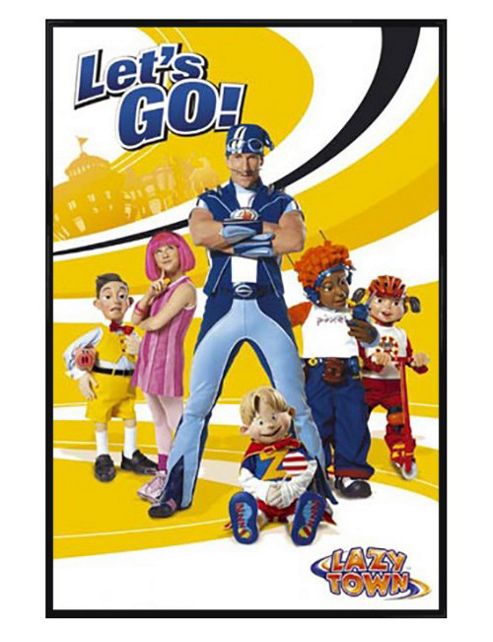 Image of Lazytown Gloss Black Framed Let's Go! Poster