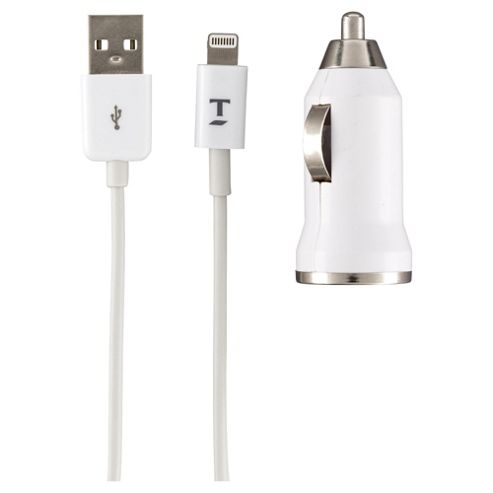 Image of Tesco Car Charger With Lightning To Usb Cable