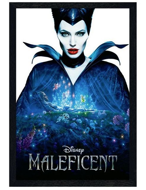 Image of Black Wooden Framed Angelina Jolie Is Disneys Maleficent Poster