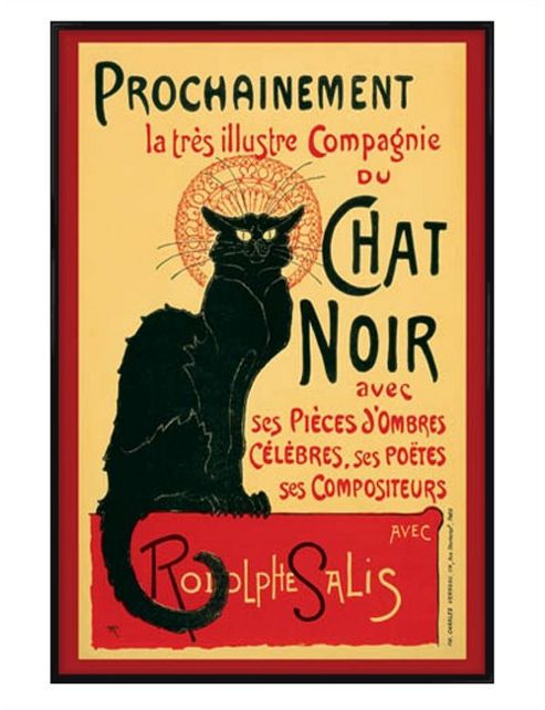 Image of Theophile Alexandre Steinlen Gloss Black Framed Tournee Du Chat Noir (turn Of The Black Cat) Poster