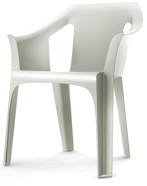 Image of Resol "cool" Garden Outdoor / Indoor Designer Plastic Chair - White - 1 Chair