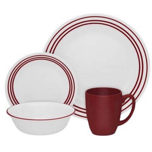 Image of Corelle Livingware Ruby Red 16 Piece Dinnerware Set