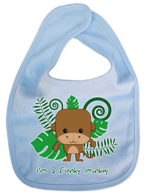 Image of Dirty Fingers I'm A Funky Monkey Baby Cute Bib Blue