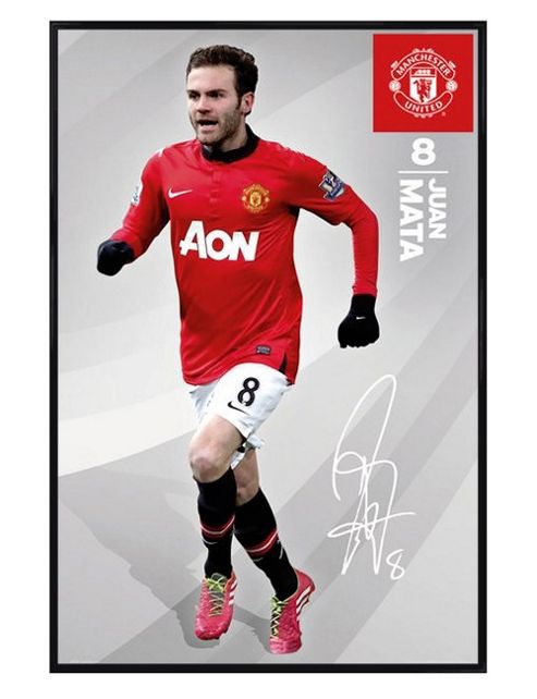 Image of Manchester United Football Club Gloss Black Framed Juan Mata Mufc Poster