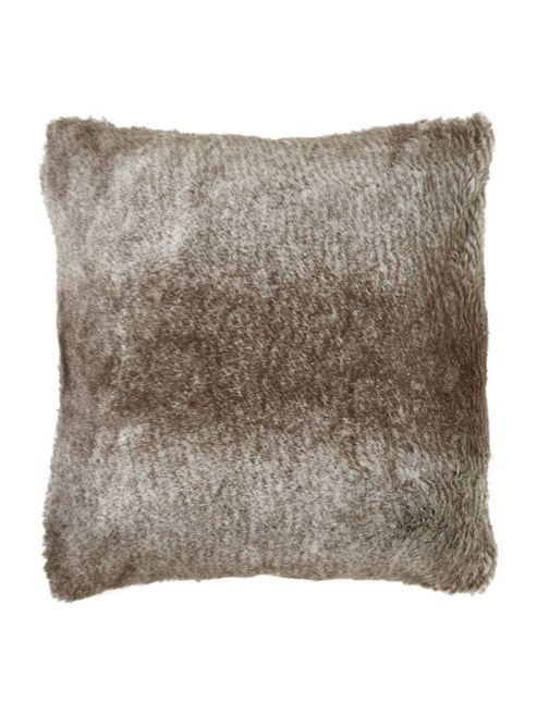 Image of Striped Faux Fur Cushion