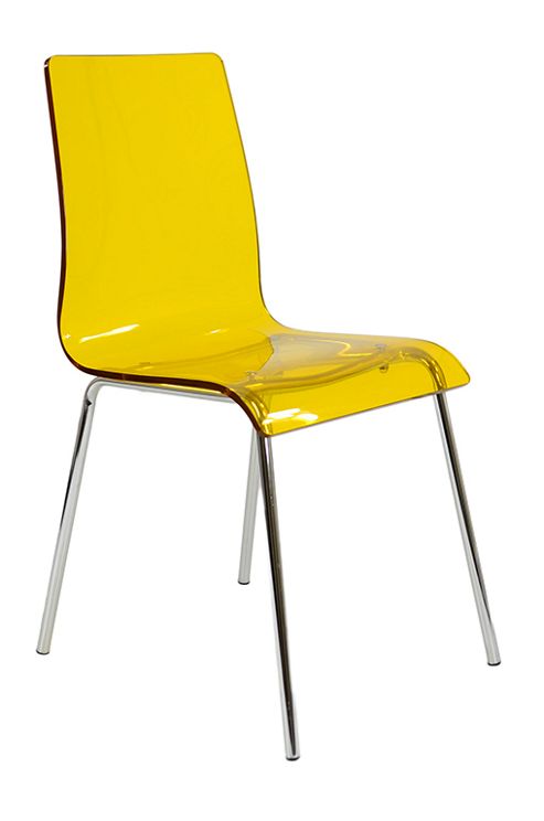 Image of Ava Orange Gel Acrylic Dining Chair