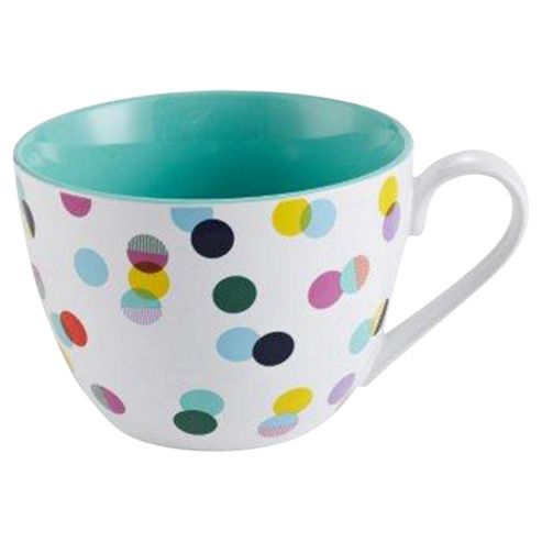 Image of Tesco Jumbo Polka Dot Aqua Mug