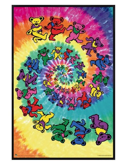 Image of Grateful Dead The Gloss Black Framed Spiral Bears Poster