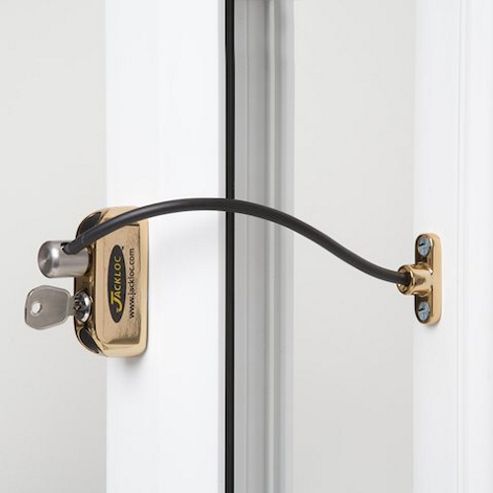 Image of Jackloc Window And Door Restrictor Polished Brass