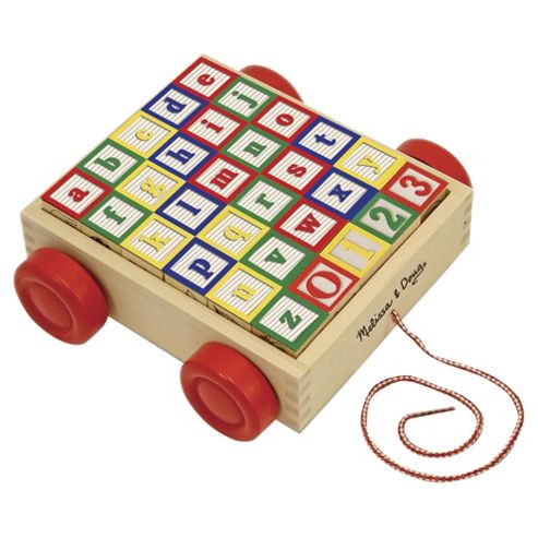 Image of Abc /123 Wooden Block Cart - Melissa & Doug