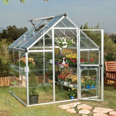 Palram Polycarbonate Greenhouse Harmony 6x6 Silver Aluminum Frame ...