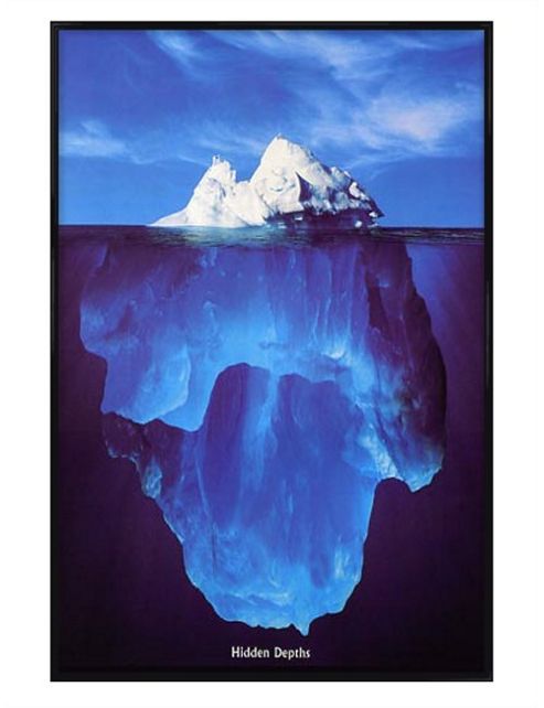 Image of Hidden Depths Gloss Black Framed Iceberg Poster