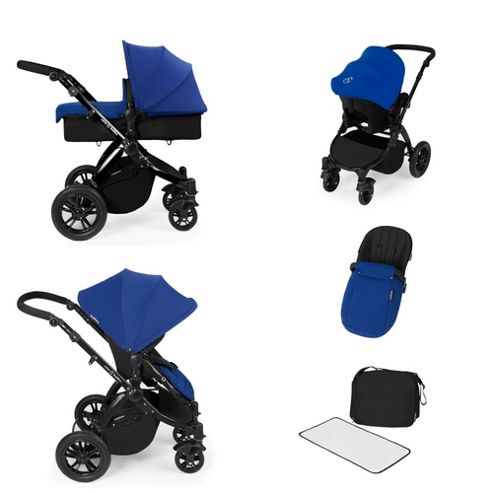 Image of Ickle Bubba Stomp V2 All In One Travel System - Blue (black Chassis)