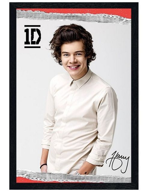 Image of Black Wooden Framed One Direction Harry Signature Poster