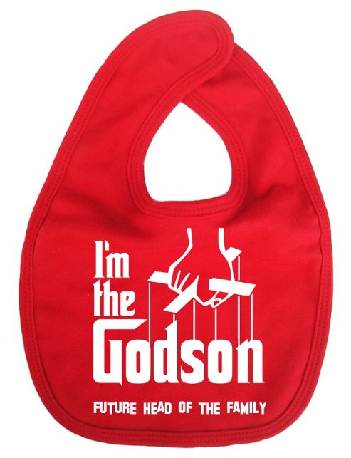 Image of Dirty Fingers I'm The Godson Future Head Of The Family Bib Red