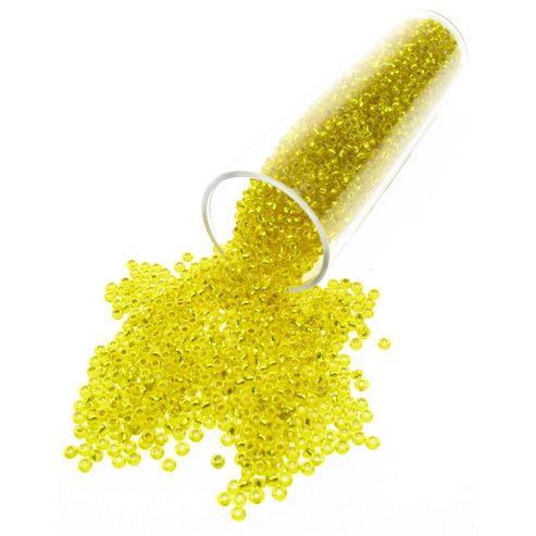 Image of T05/8 Yellow Foil Lined Seed Beads 35g