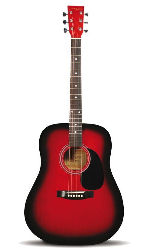Image of Martin Smith Full Size Dreadnought Acoustic Guitar - Red