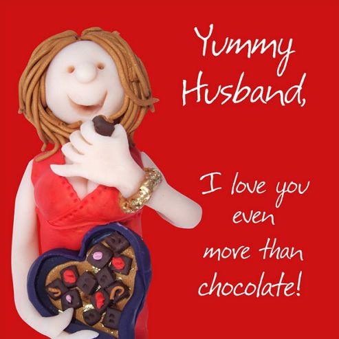 Image of Holy Mackerel Yummy Husband. I Love You Even More Than Chocolate Greetings Card