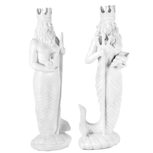 Image of Set Of Two Neptune Merman Nautical Themed Ornaments