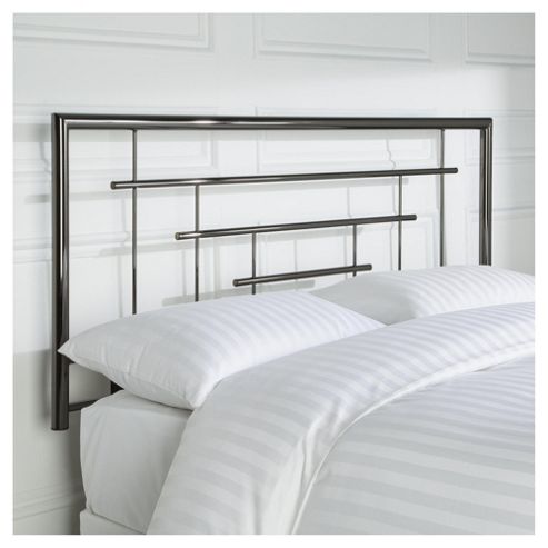 Image of Madrid Metal Headboard Smoked Chrome Double