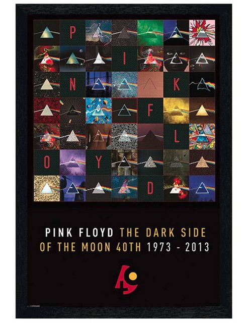 Image of Pink Floyd Black Wooden Framed 40th Anniversary Of Dark Side Of The Moon Poster