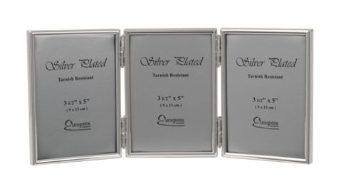 Image of Evergreen Thin Edge Triple Photo Frame - 3.5" X 5"