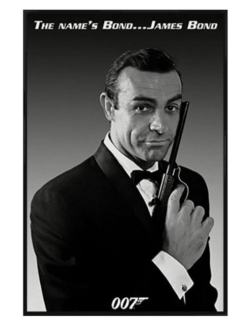 Image of James Bond The Name's Bond Gloss Black Framed Sean Connery Poster